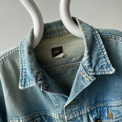 1980s Perfectly Tattered, Faded and Worn Lee Rider Denim Jean Jacket - WOWOWOWOW