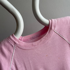 1980s Twofer Warm Up Long Sleeve Pink Striped Warm Up