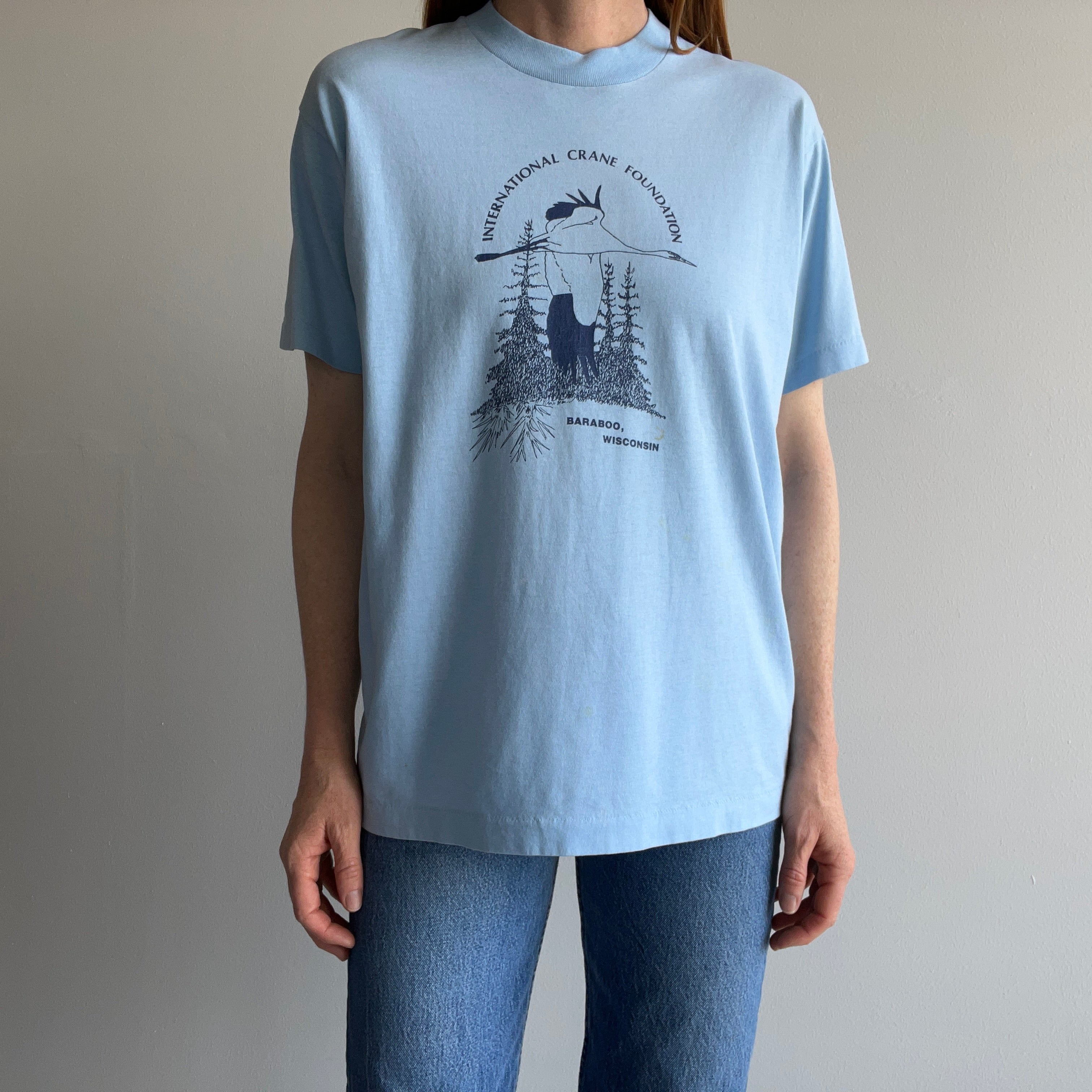 1980s International Crane Foundation Baraboo, Wisconsin T-Shirt
