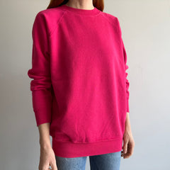 1980s Hot Pink Blank Raglan - XL