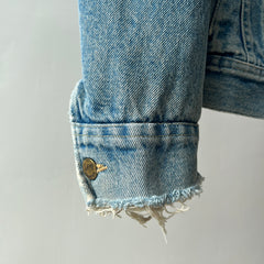 1980s Perfectly Tattered, Faded and Worn Lee Rider Denim Jean Jacket - WOWOWOWOW