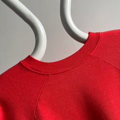 1970s Electric Red Soft and Slouchy Raglan Sweatshirt