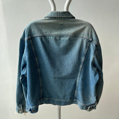 1980s Perfectly Tattered, Faded and Worn Lee Rider Denim Jean Jacket - WOWOWOWOW