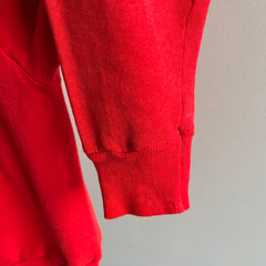 1970s Electric Red Soft and Slouchy Raglan Sweatshirt