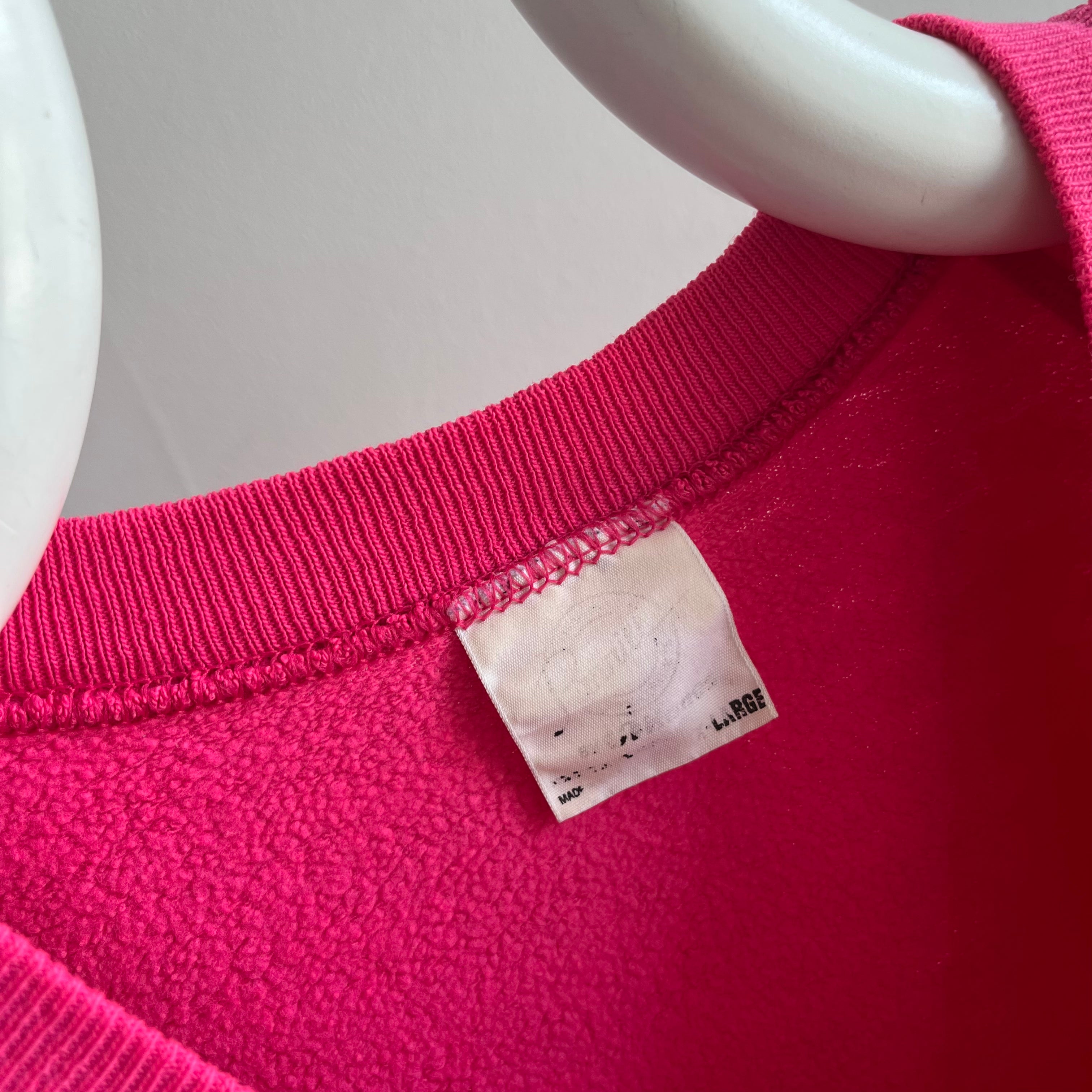 1990s Hot Pink Bleach Stained Raglan by Pannill