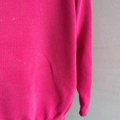 1990s Hot Pink Bleach Stained Raglan by Pannill