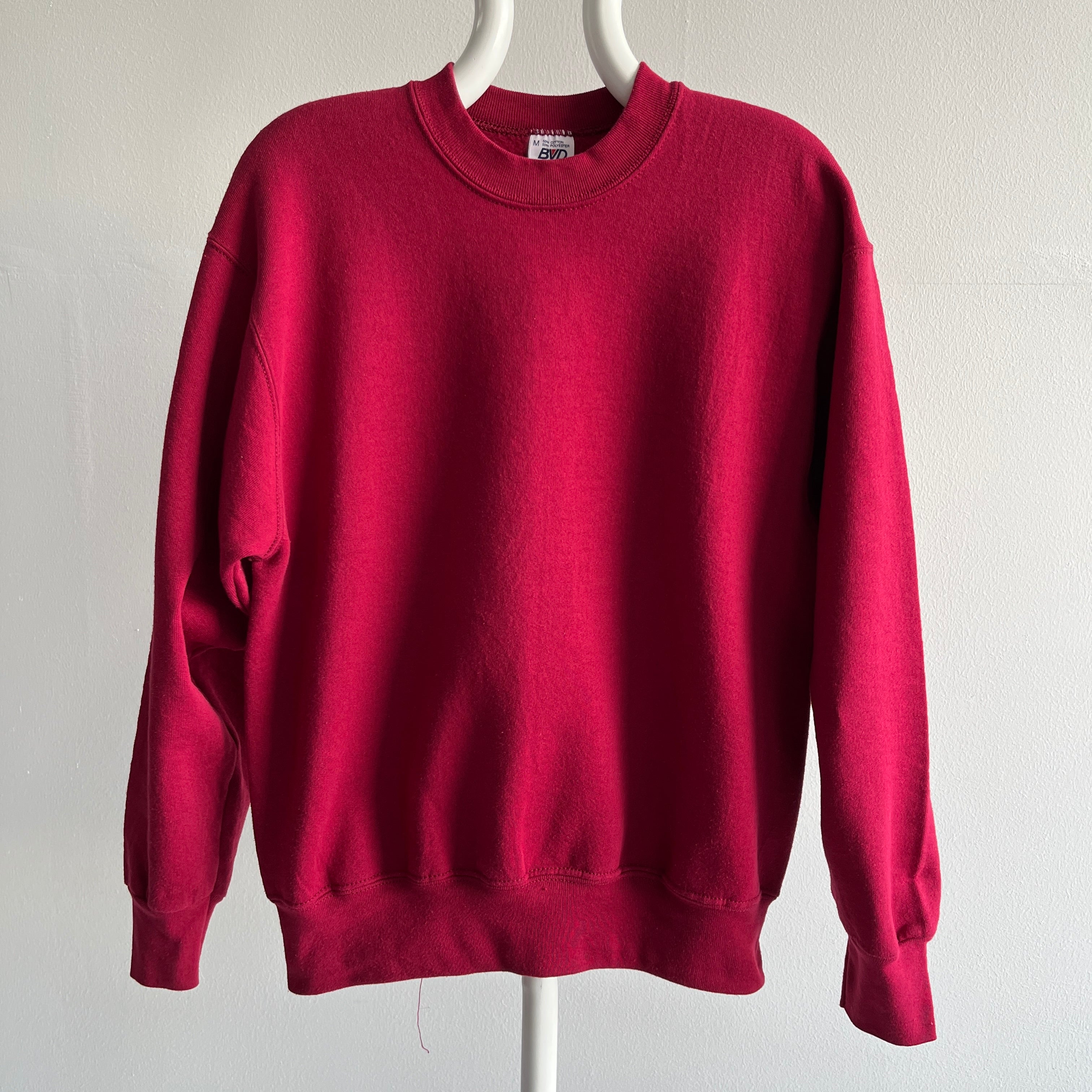 1980/90s Burgundy BVD USA Made Sweatshirt