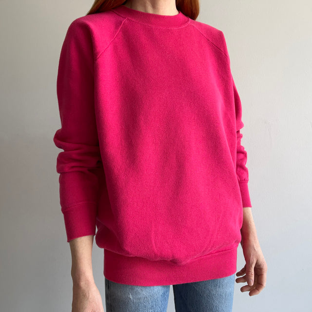 1980s Hot Pink Blank Raglan - XL