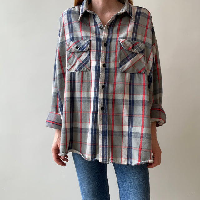 1990s Super Soft and Worn Relaxed Fit Flannel