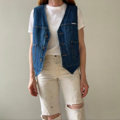 1970s Wrangler Sherpa Lined Denim Vest - TINA COLLECTION