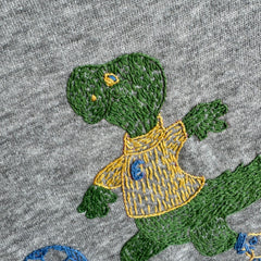 1980s DIY Crocodile Playing Soccer XS Sweatshirt