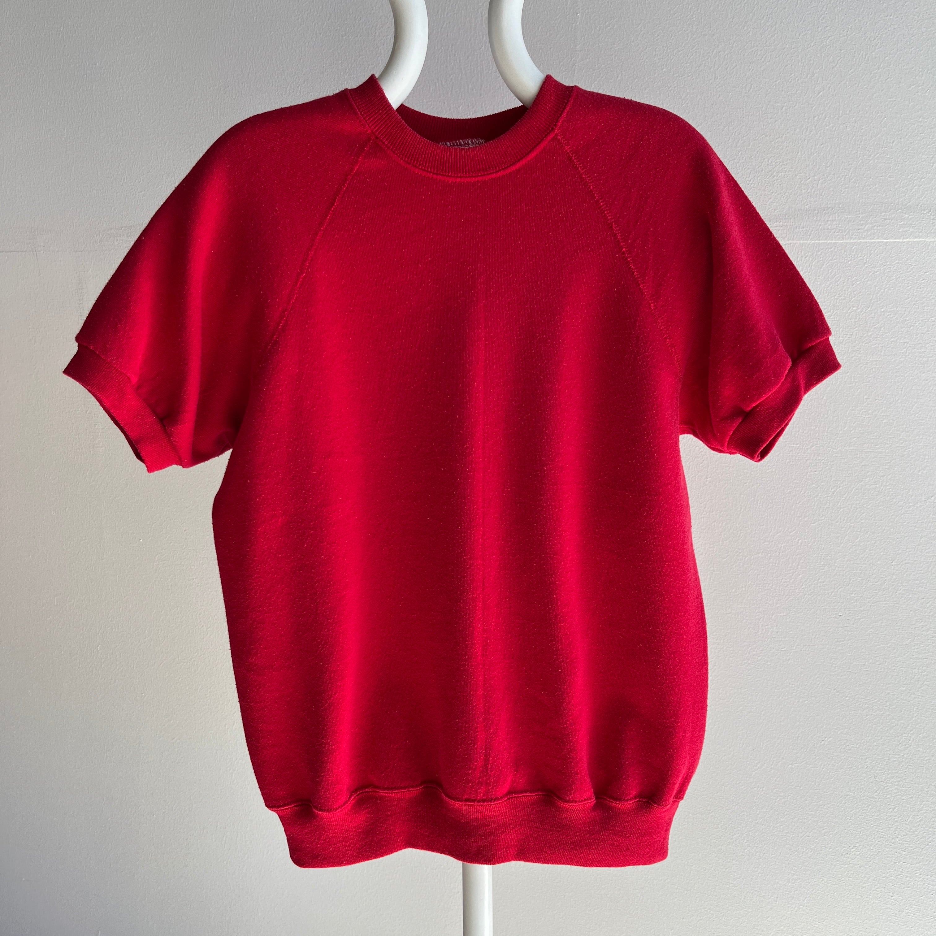 1980s Crimson Red Lee Warm Up Sweatshirt