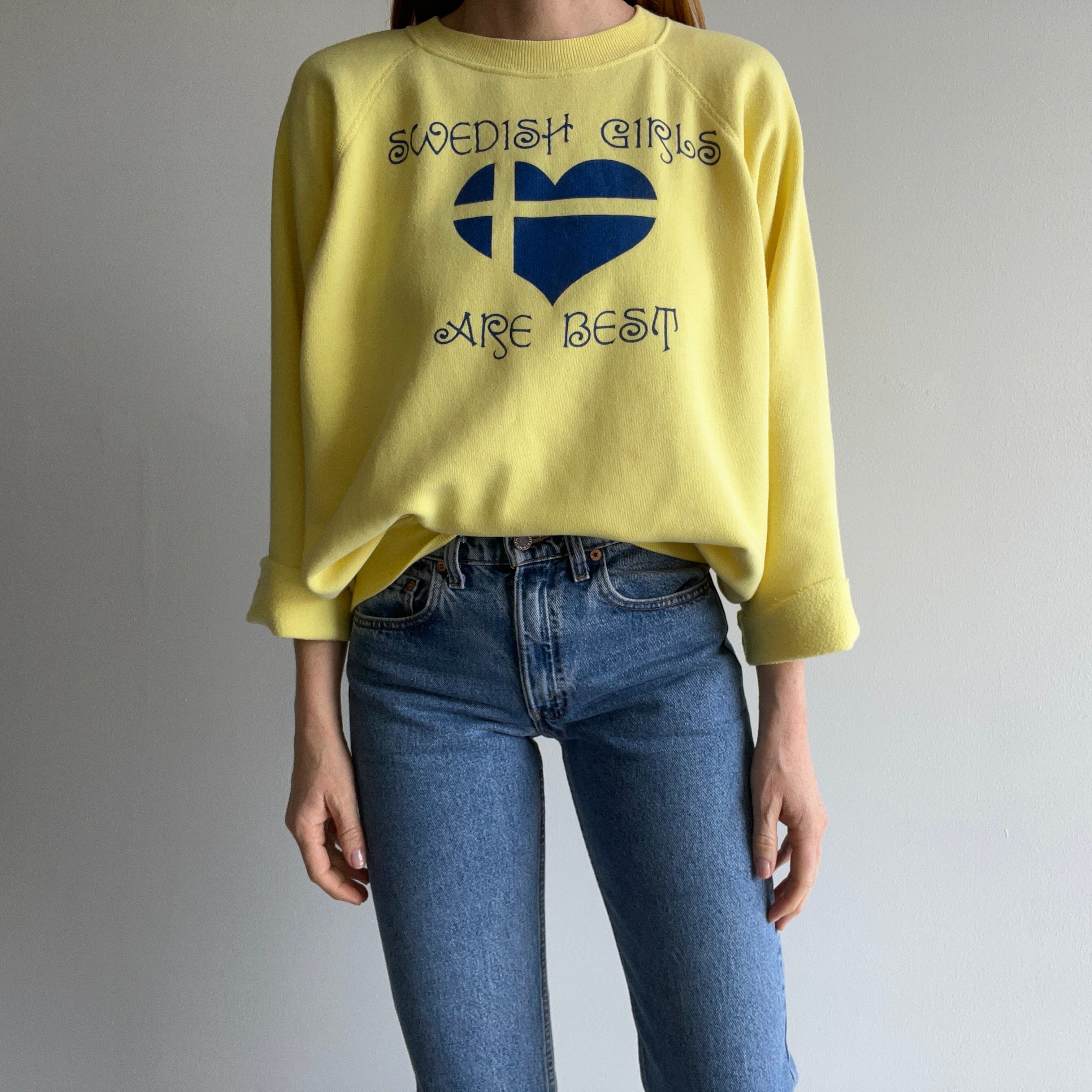 1980s Swedish Girls Are The Best Cut Cuff Sweatshirt