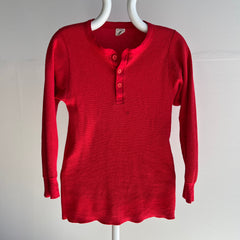 1870/80s Nicely Stained Red Henley Thermal