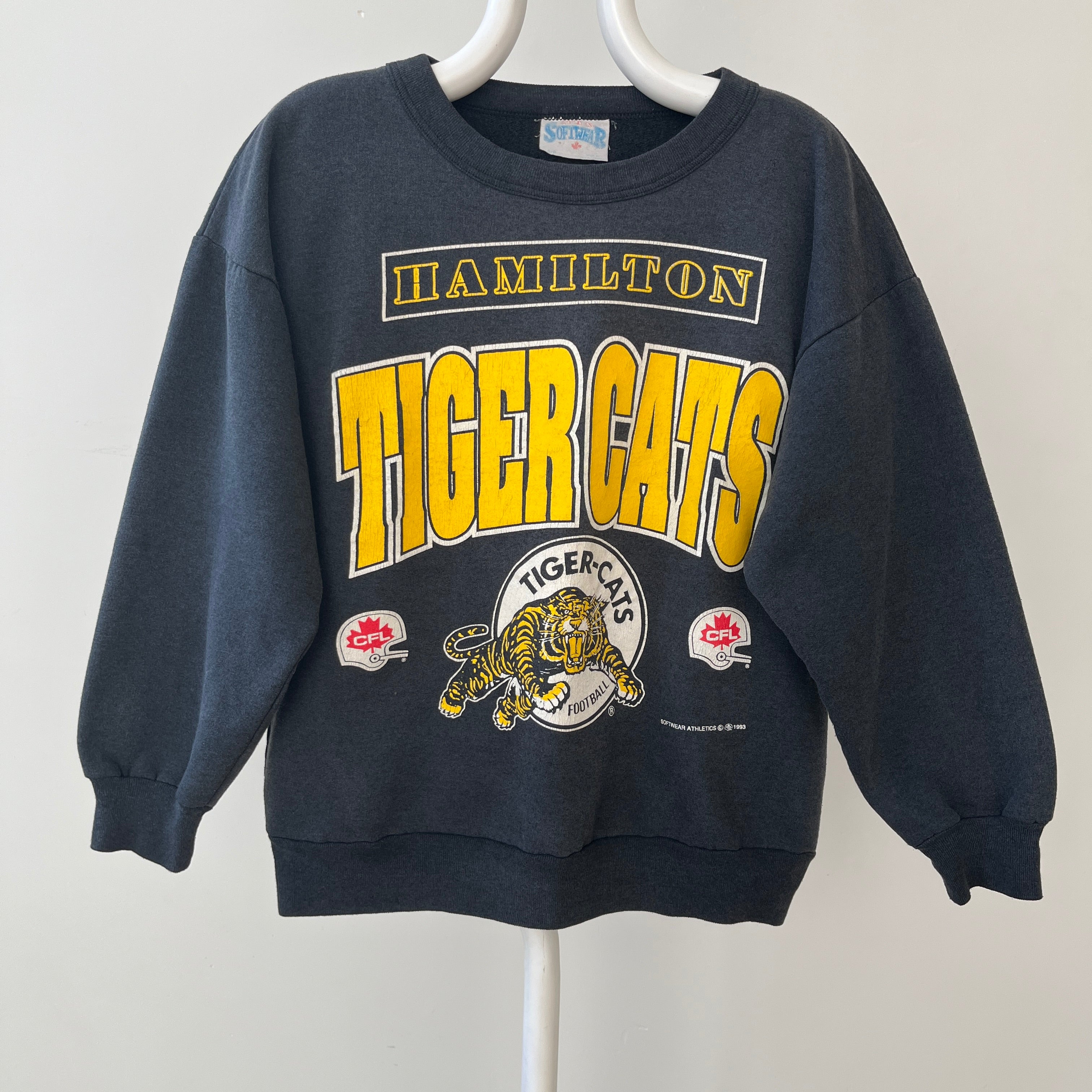 1993 Black Hamilton Tiger Cats Football Sweatshirt