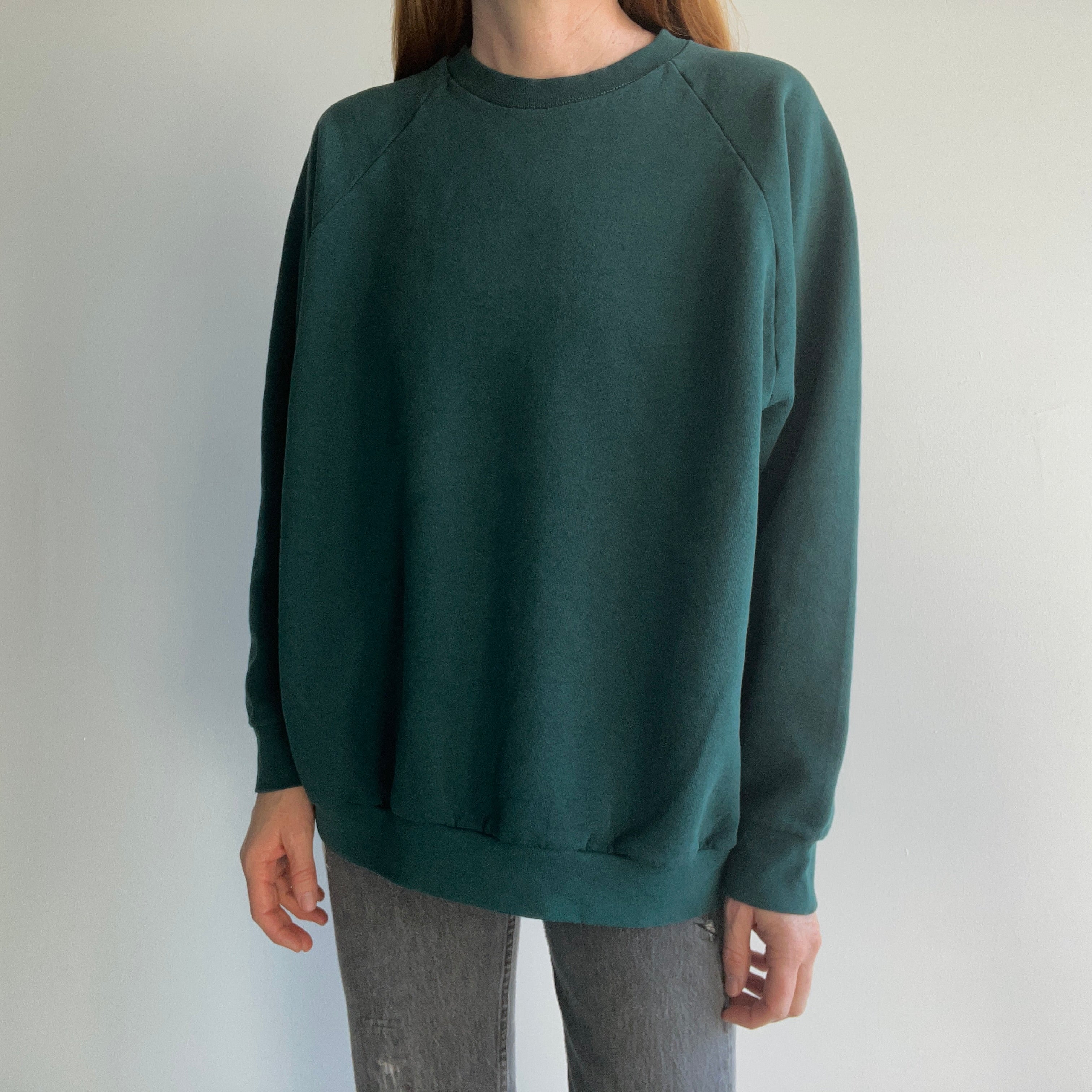 1990s Blank Hunter/Forest Green Sweatshirt