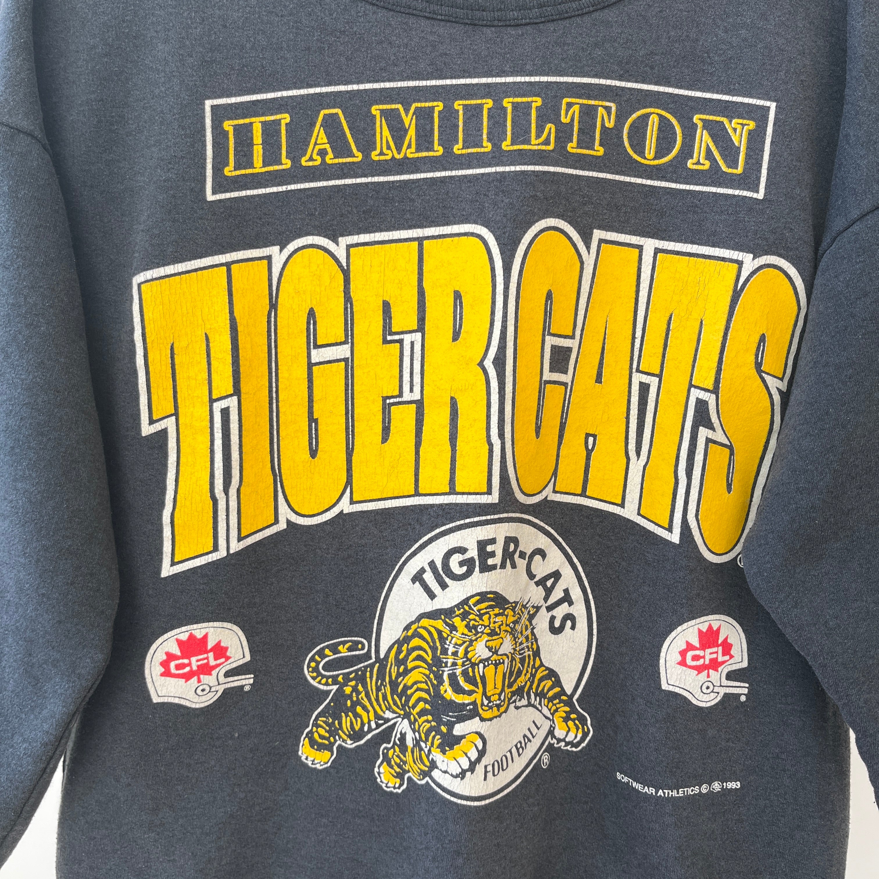 1993 Black Hamilton Tiger Cats Football Sweatshirt
