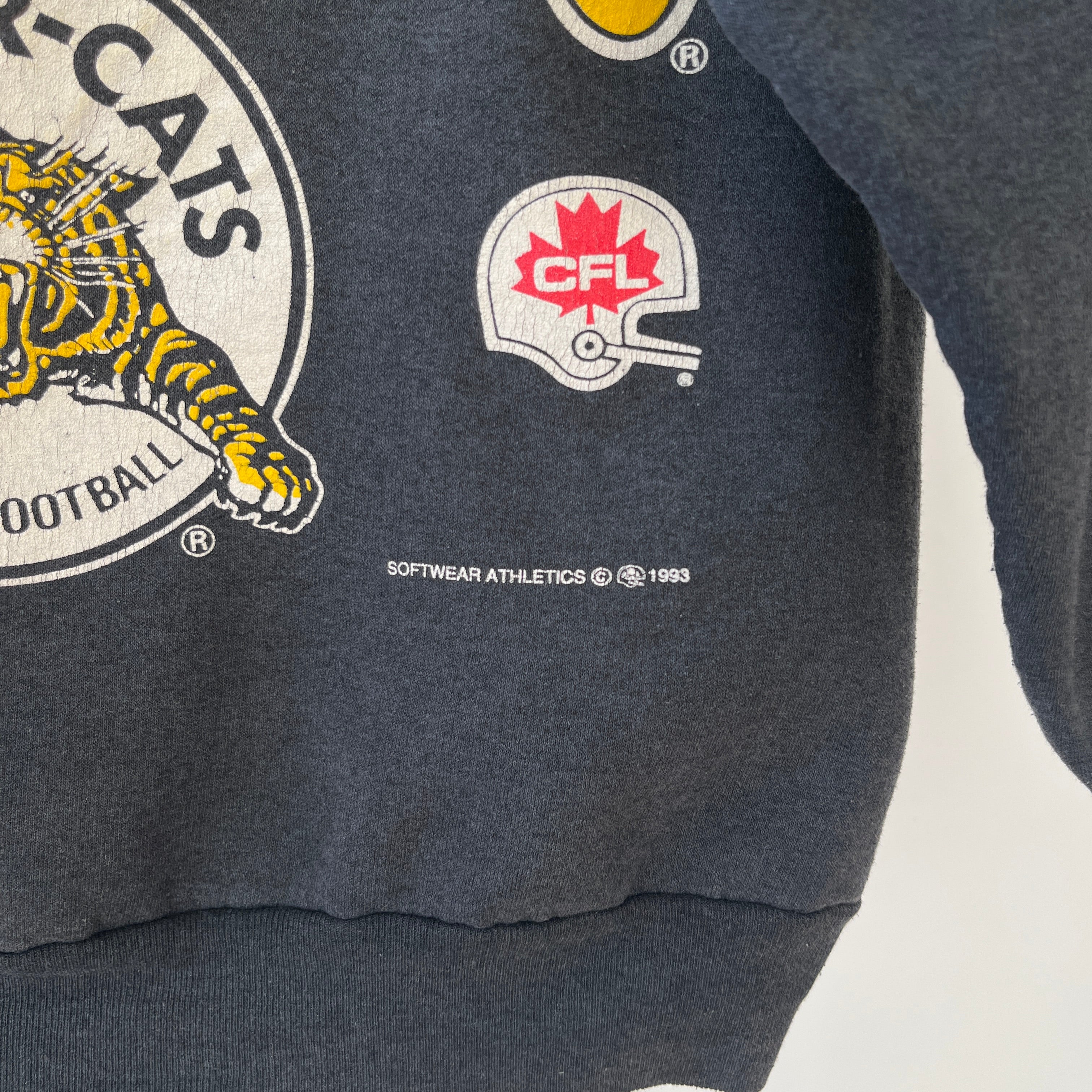 1993 Black Hamilton Tiger Cats Football Sweatshirt