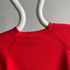 1980S Perfectly Red Blank Raglan Sweatshirt - !!!
