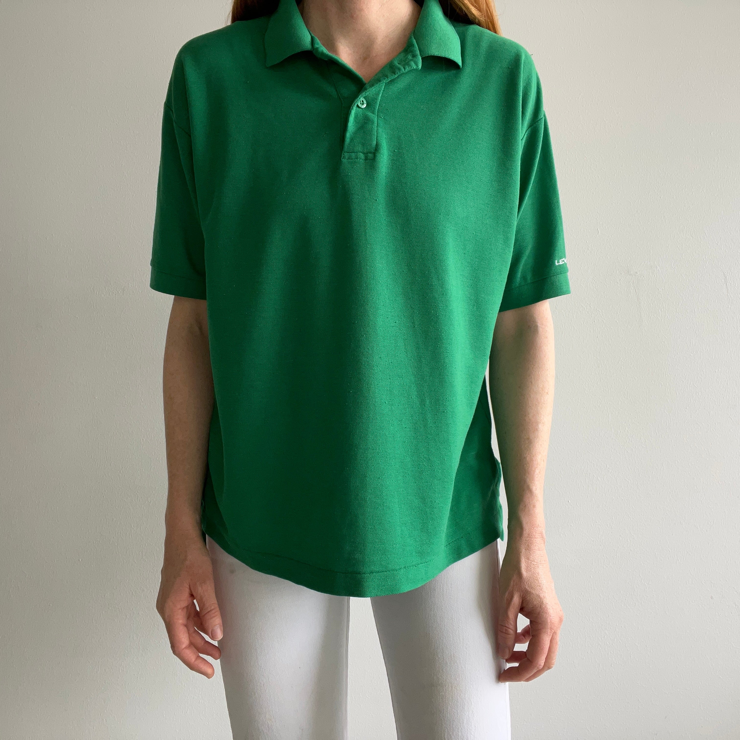 1990s Levi's Green Slouchy Polo Shirt