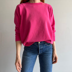 1990s Hot Pink Bleach Stained Raglan by Pannill