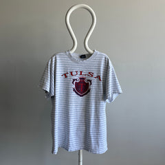 1980/90s Tulsa University Striped T-Shirt - Nicely Tattered
