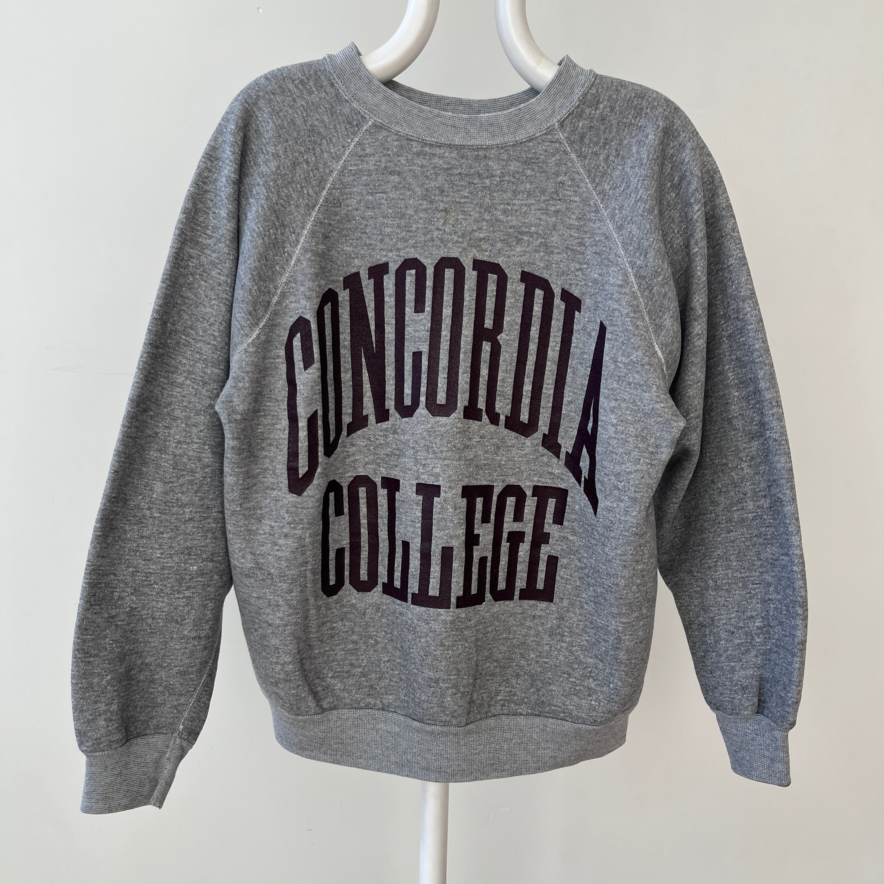1970s Grey Concordia College Raglan Sweatshirt