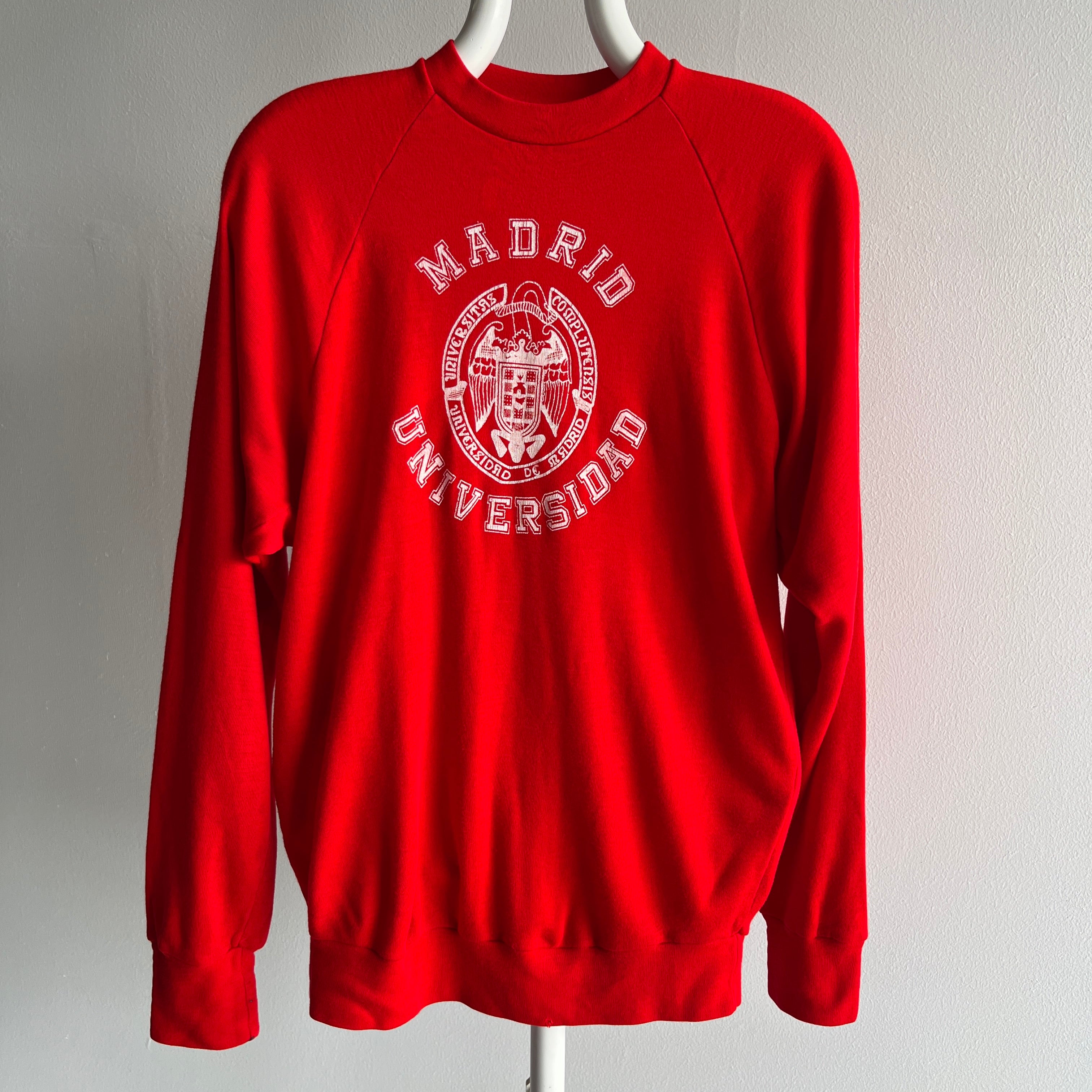 1970s Thin Lightweight and Slouchy Madrid Universidad Sweatshirt