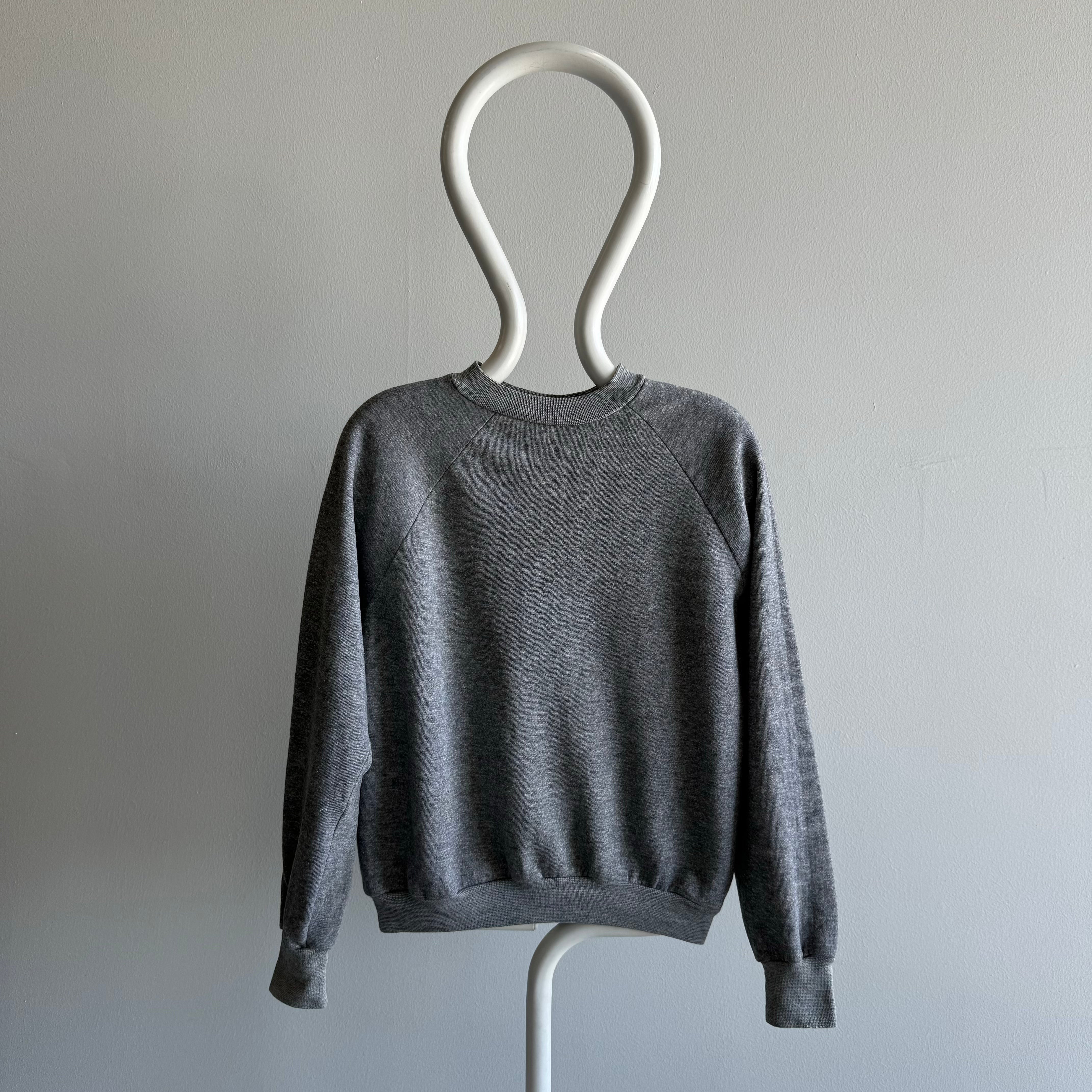 1980s WOWOWOW Blank Gray Raglan by Sears - !!!!!!