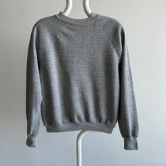 1980s WOWOWOW Blank Gray Raglan by Sears - !!!!!!