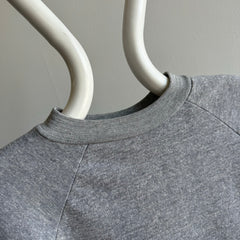 1980s WOWOWOW Blank Gray Raglan by Sears - !!!!!!