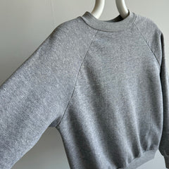 1980s WOWOWOW Blank Gray Raglan by Sears - !!!!!!