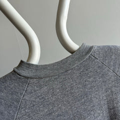 1980s WOWOWOW Blank Gray Raglan by Sears - !!!!!!