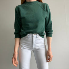 1970s Perfectly Faded Forest Green Raglan - SWOON