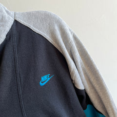 1990s USA Made Nike Zip Up Color Block Sweatshirt