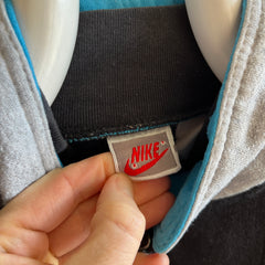 1990s USA Made Nike Zip Up Color Block Sweatshirt