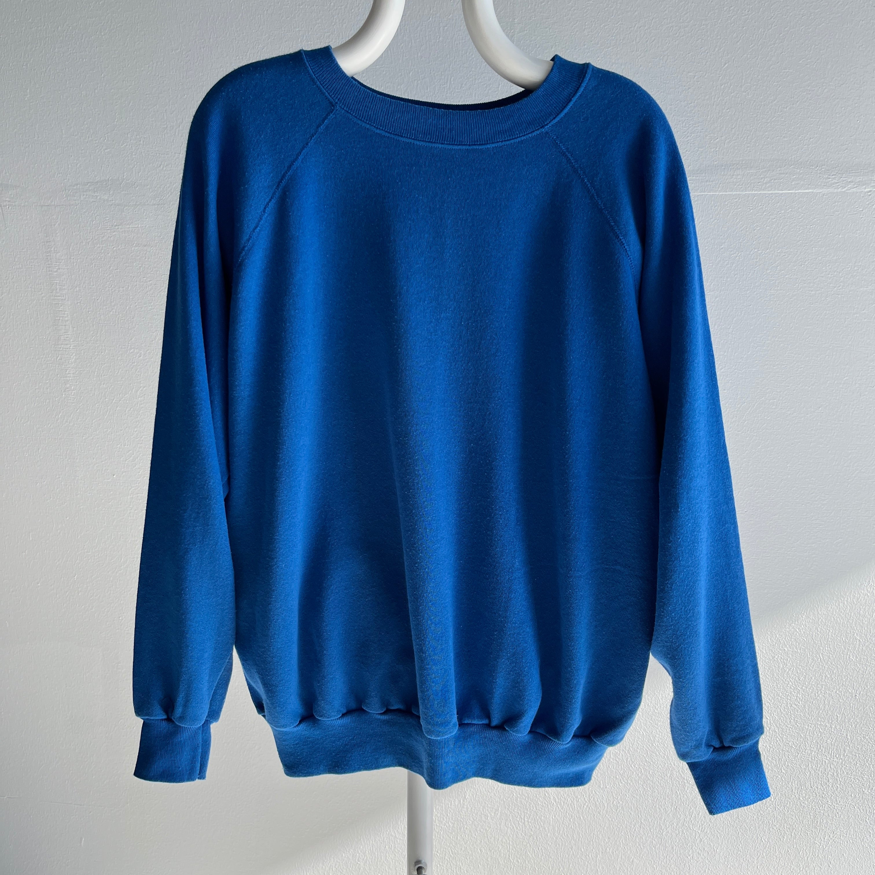 1980s Blank Blue Sweatshirt