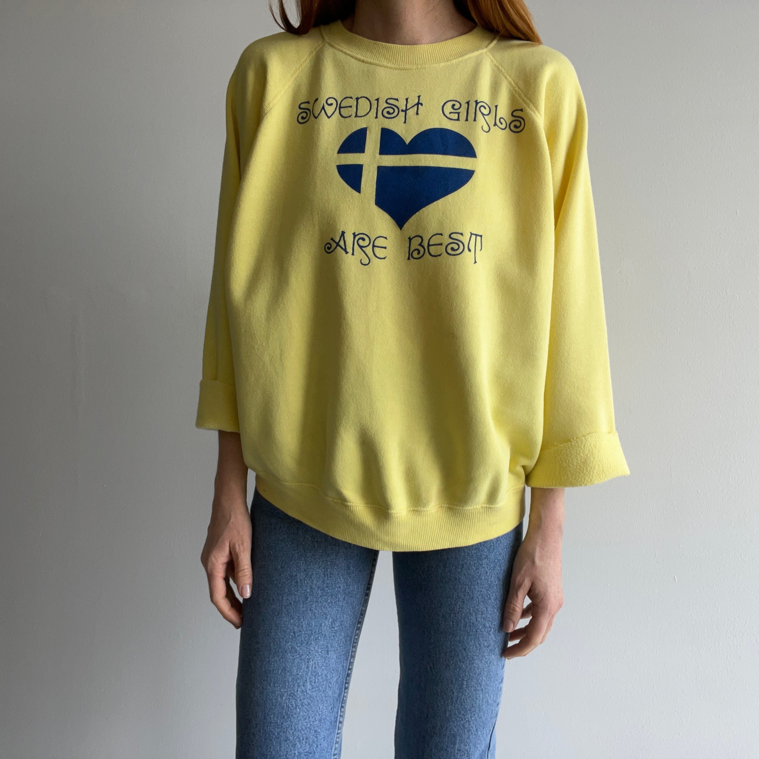 1980s Swedish Girls Are The Best Cut Cuff Sweatshirt