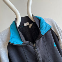1990s USA Made Nike Zip Up Color Block Sweatshirt
