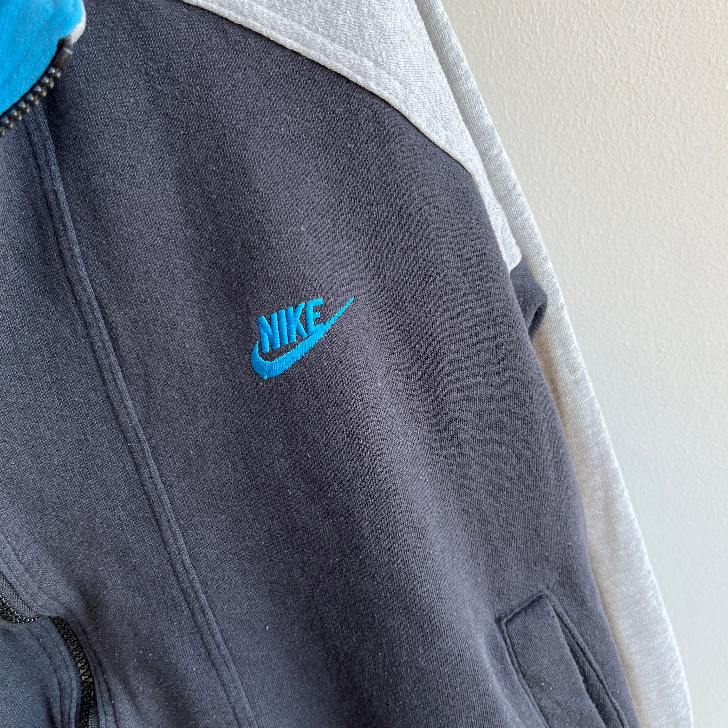 1990s USA Made Nike Zip Up Color Block Sweatshirt