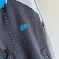 1990s USA Made Nike Zip Up Color Block Sweatshirt