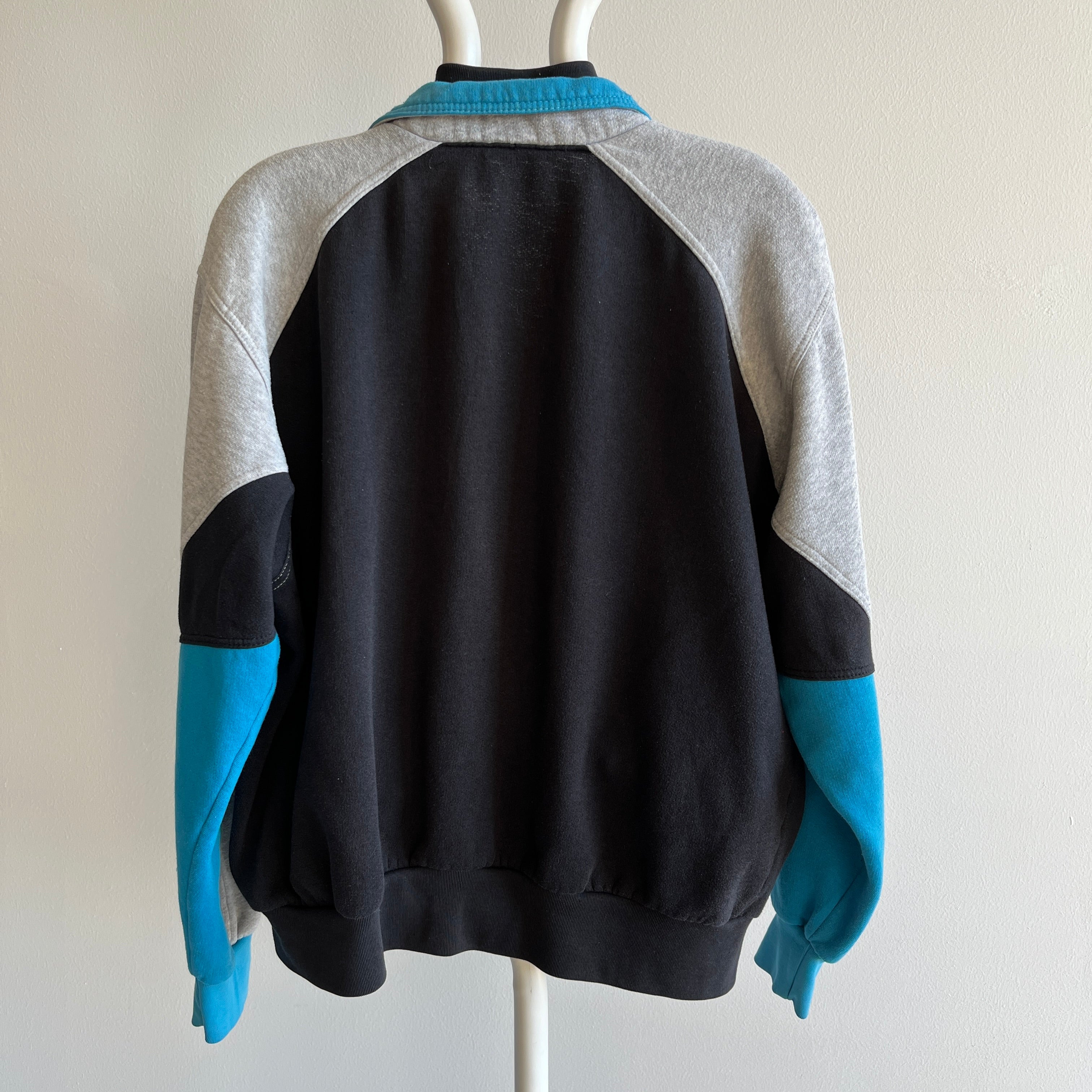 1990s USA Made Nike Zip Up Color Block Sweatshirt