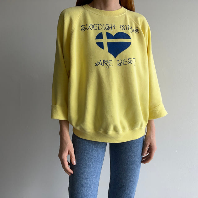 1980s Swedish Girls Are The Best Cut Cuff Sweatshirt