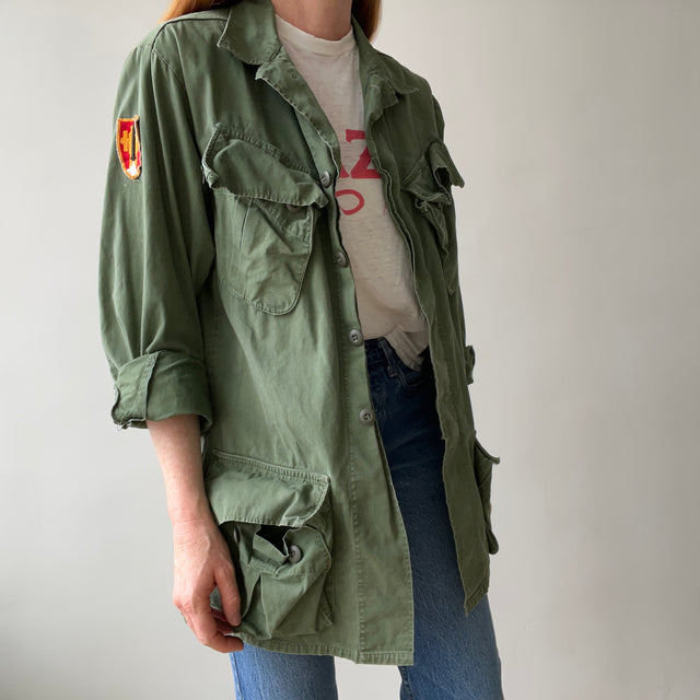 1982 Cotton Jungle Jacket with Slant Pockets and Patches - Lightweight