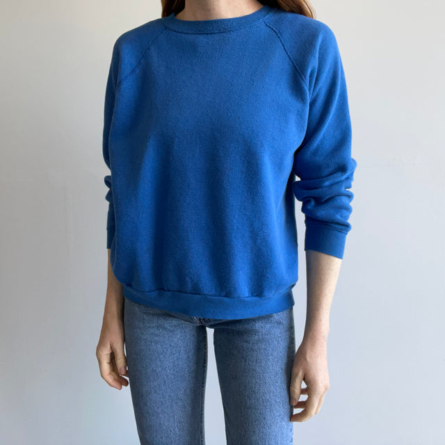 1980s Light Saber Blue Raglan by Tultex