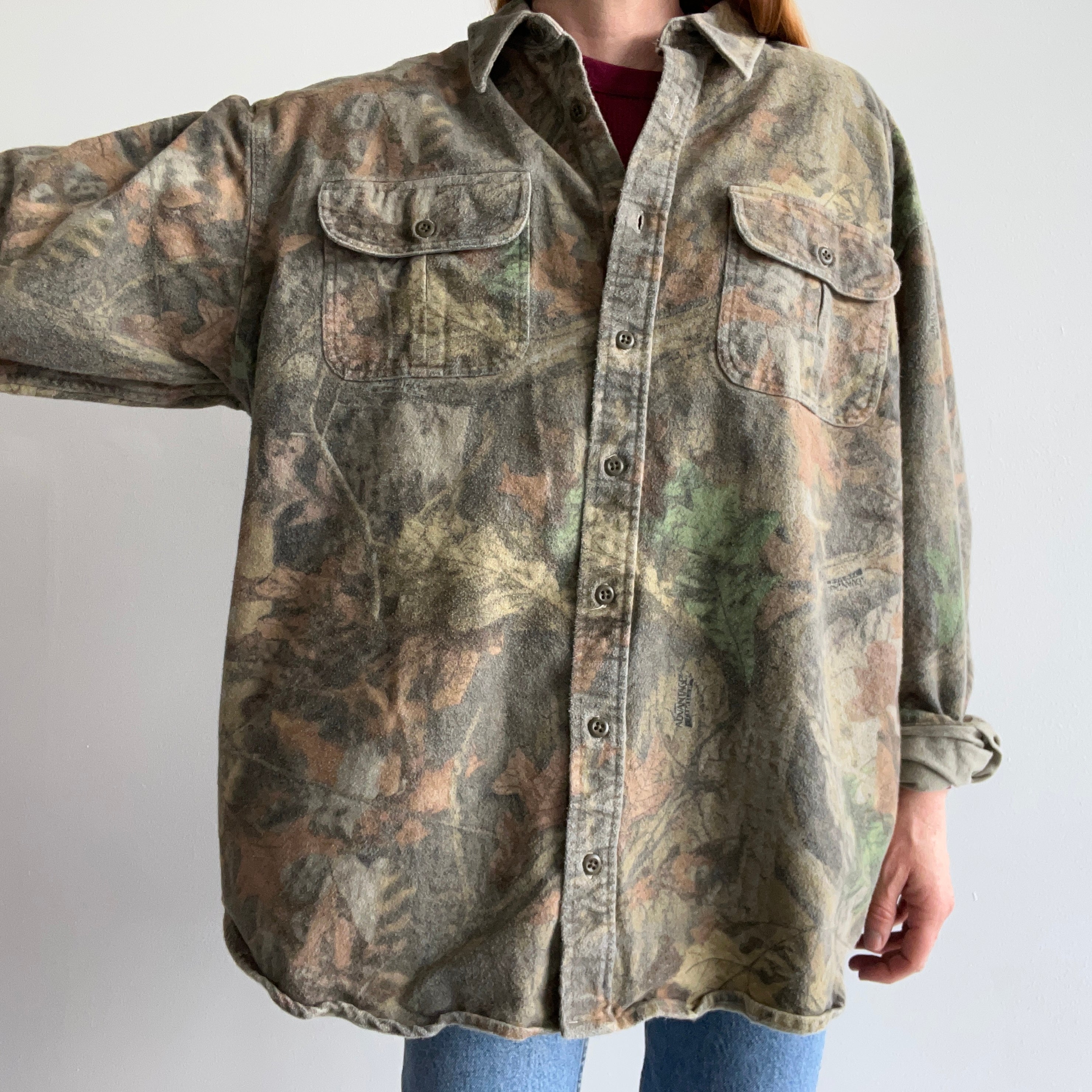 1990s Cabela's Tree Camo Structured Flannel