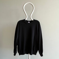 1980s Blank Black Raglan by Jerzees 2X