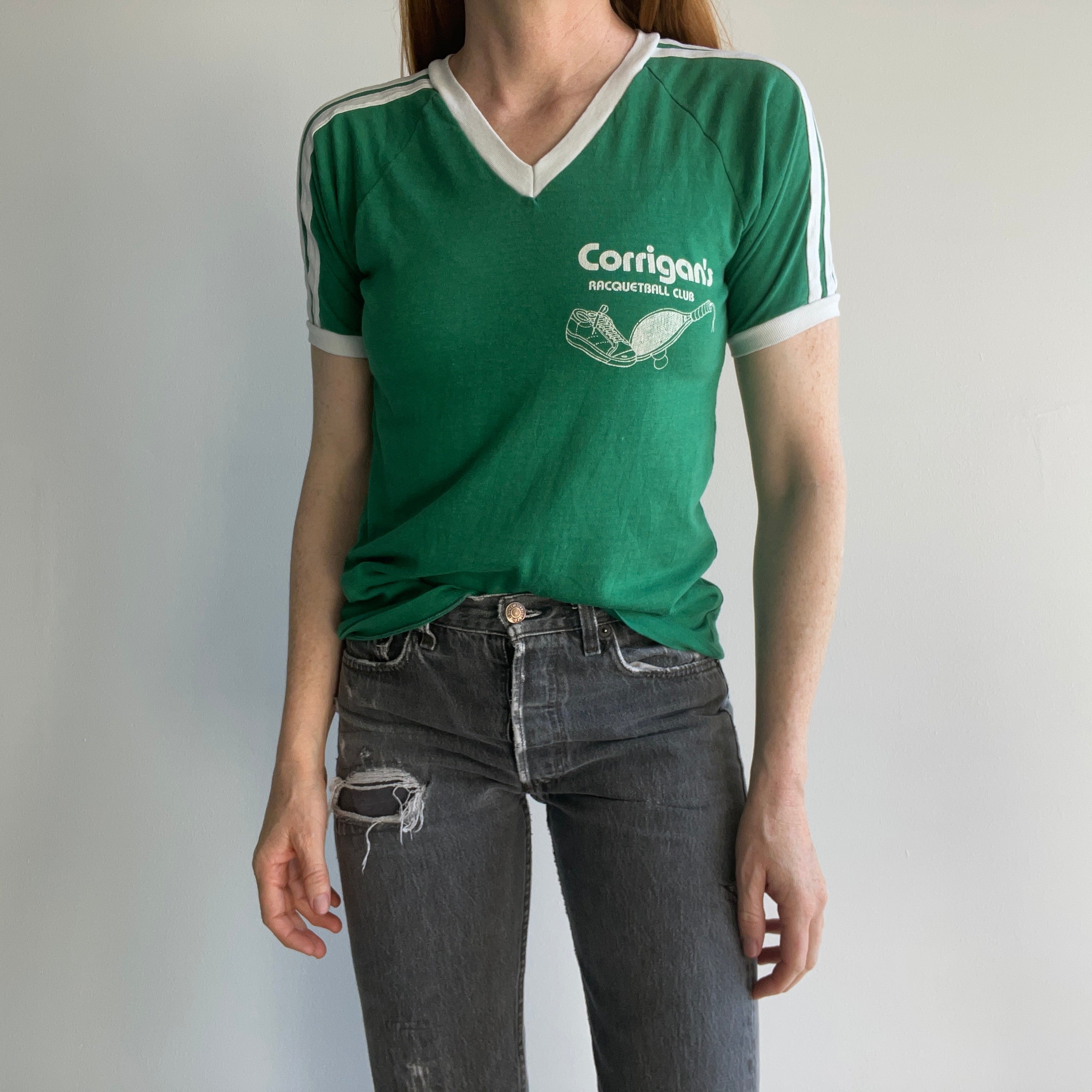 1970s Corrigan's Racquetball Club V-Neck