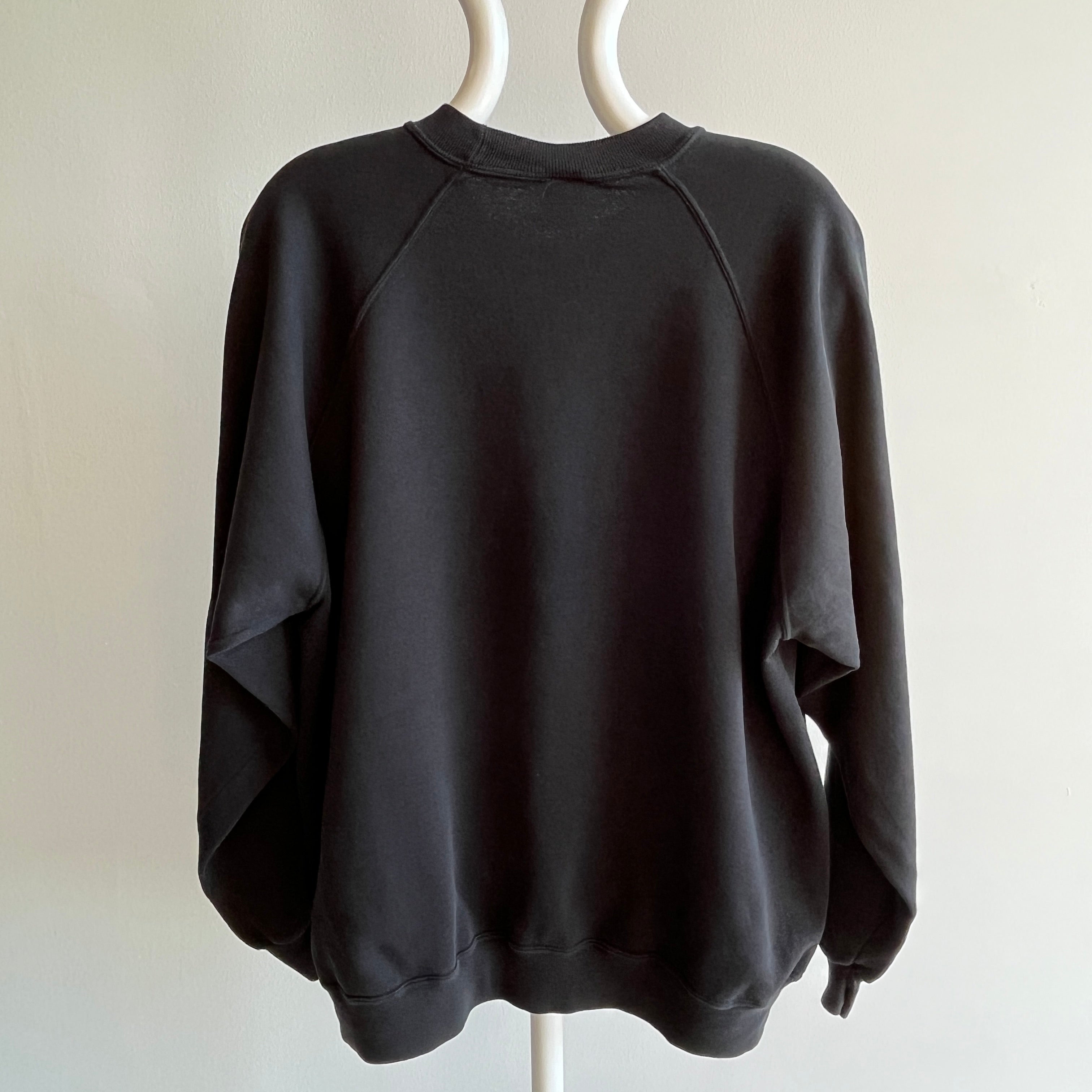 1980s Blank Black Raglan by Jerzees 2X