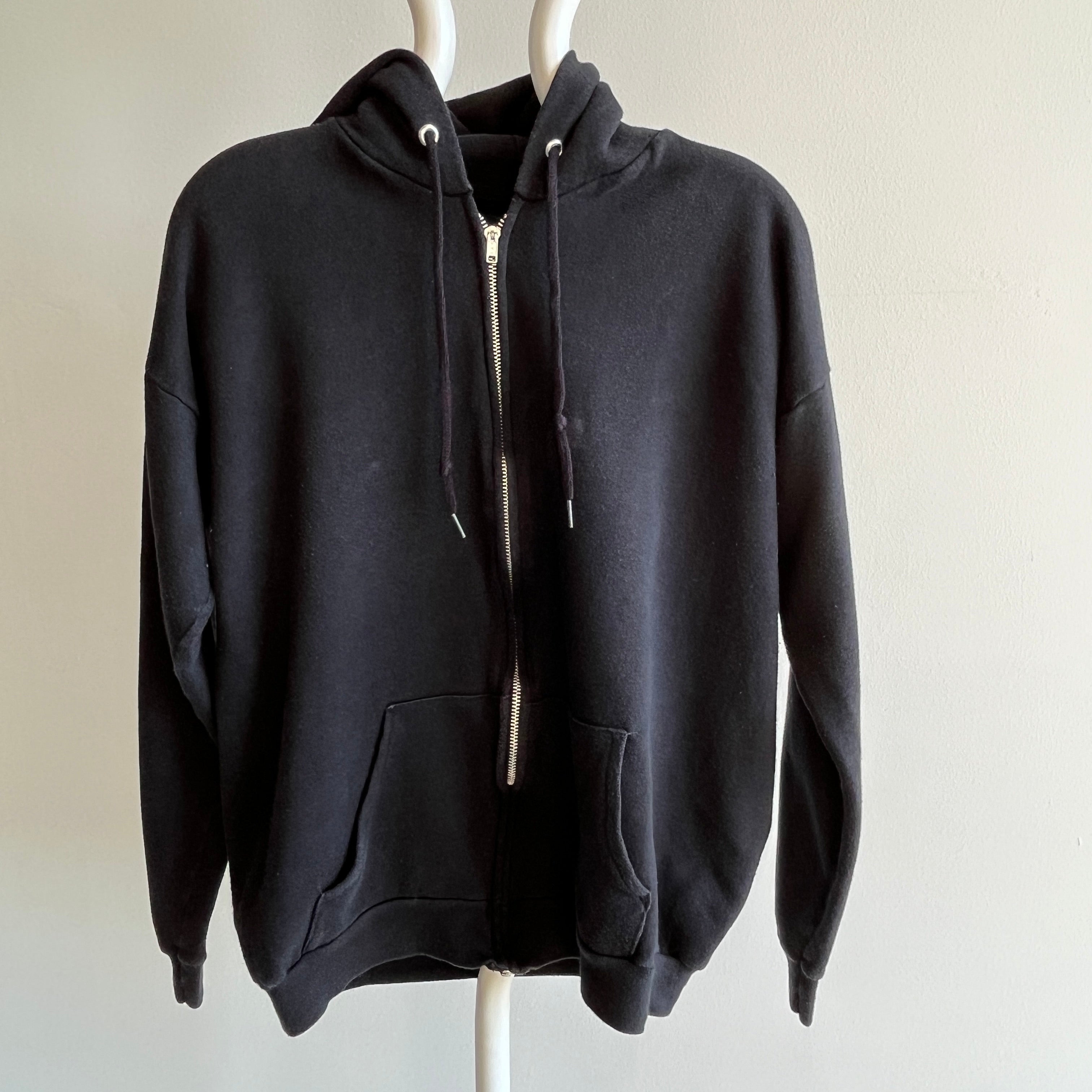 1980s Blank Black Hoodie - So Soft and So Good